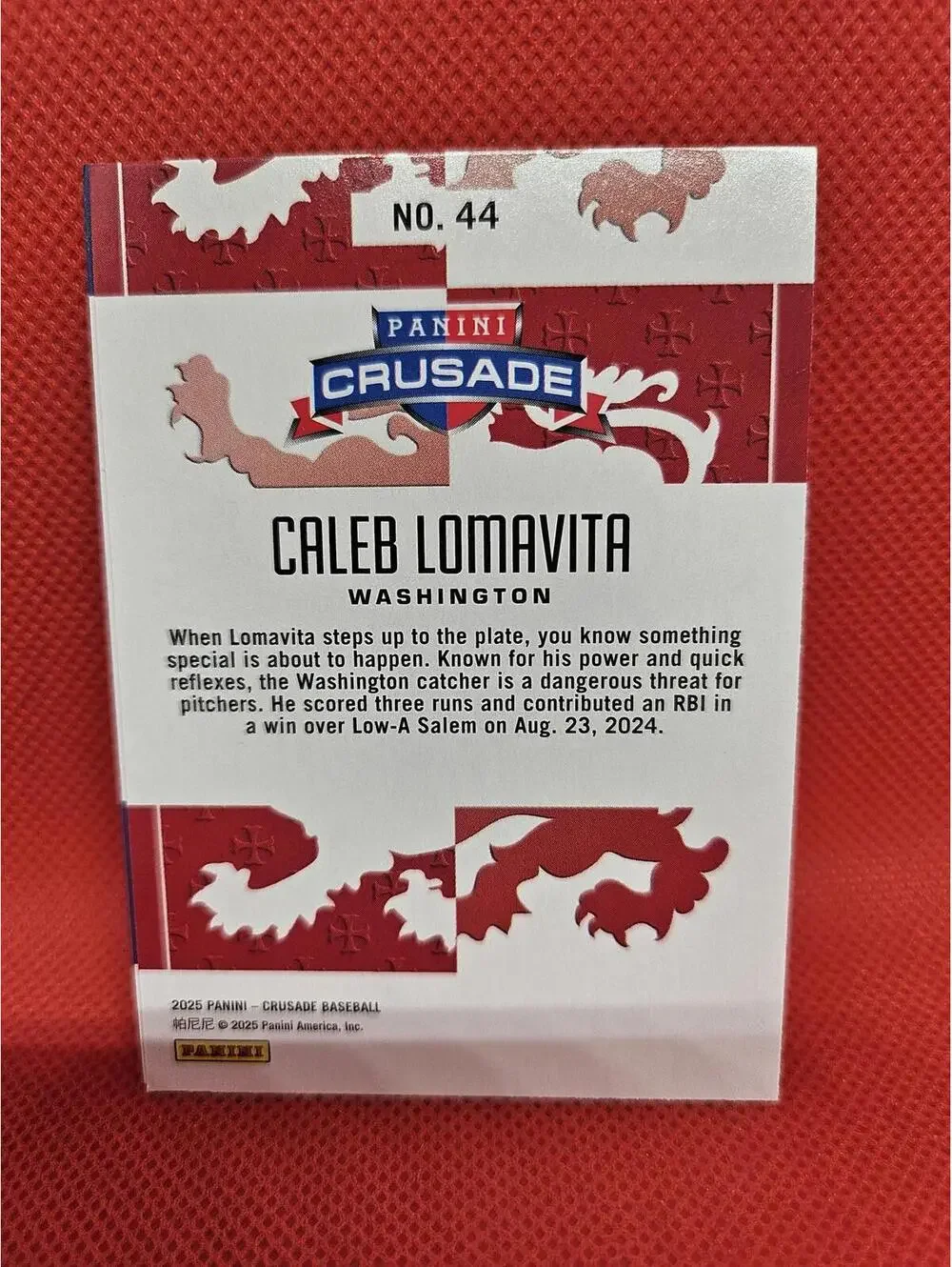 Caleb Lomavita - 2025 Panini Crusade #44 - Nationals - RAW Mint